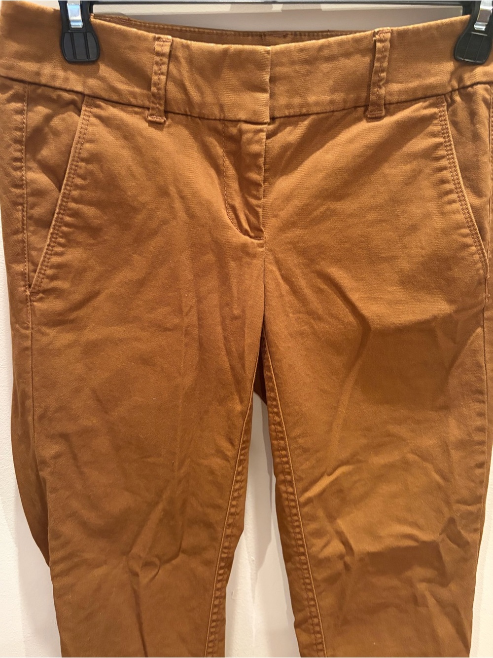 LOFT Straight Leg Cropped Chinos in Brown